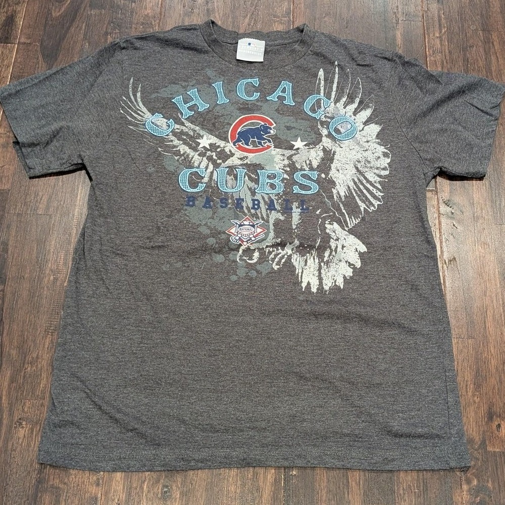 MLB Genuine Merchandise Chicago Cubs T-Shirt Mens‎ Medium Gray Baseball Tee